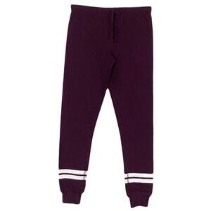 Nwt LIQUID ENERGY Sweatpants Leggings XS Jogger Plum White Stripe Drawstring